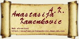 Anastasija Kamenković vizit kartica